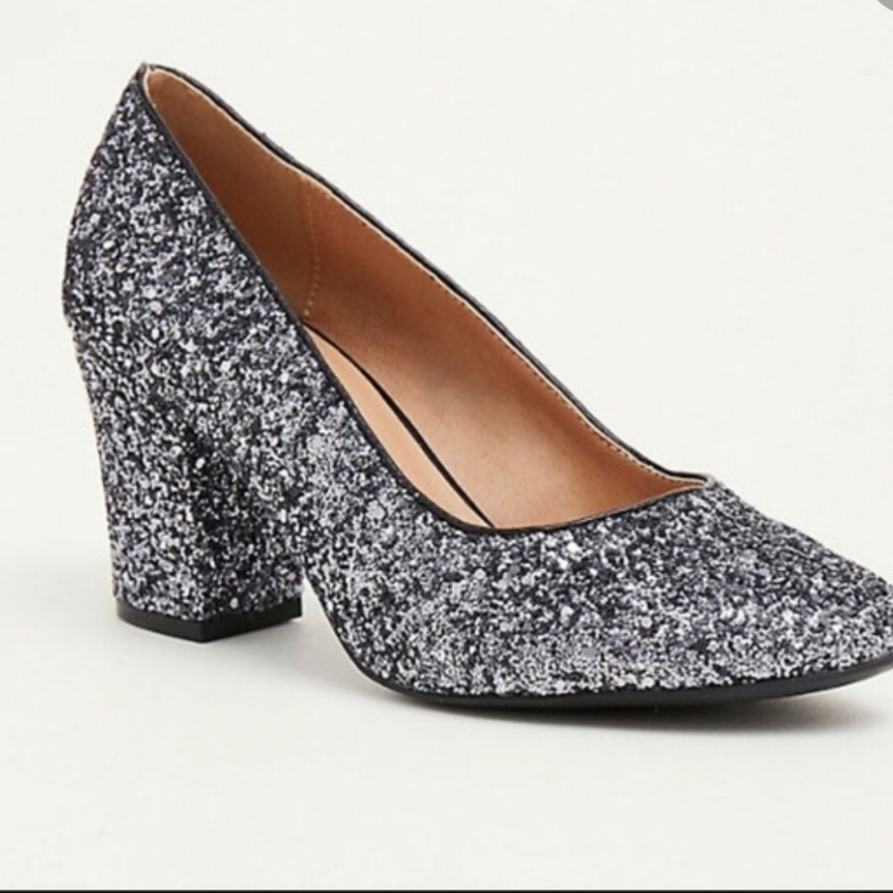 Torrid all over glitter block heel size 8 wide
